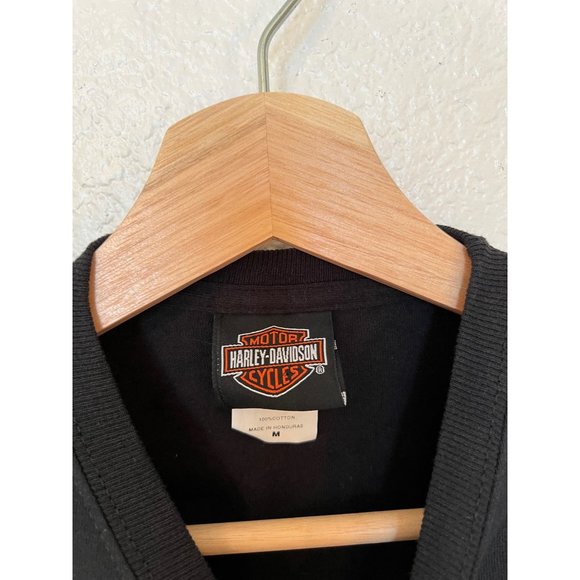 Black T-Shirt Sleeve Harley Davidson Short Womens Size Medium Harley-Davidson Wo - Picture 3 of 5